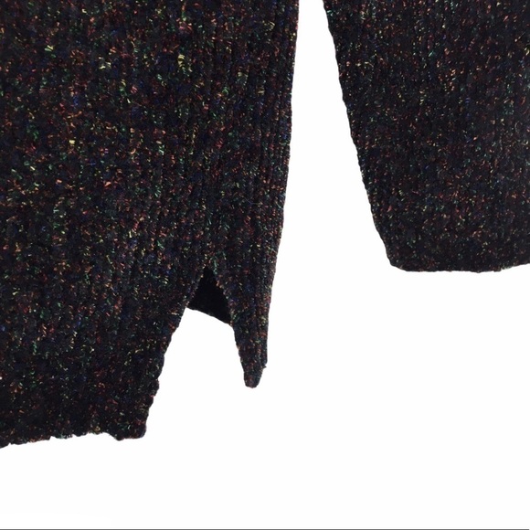 VINTAGE Sweater Chenille Confetti V Neck Size Multi Color Jessi Lee Size Large - Picture 8 of 10